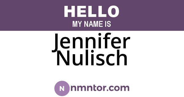 Jennifer Nulisch