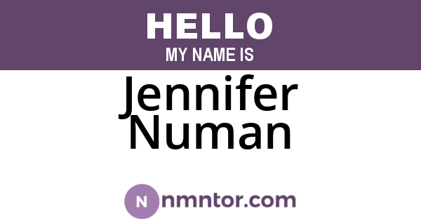 Jennifer Numan