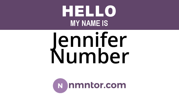 Jennifer Number