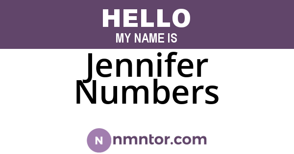 Jennifer Numbers