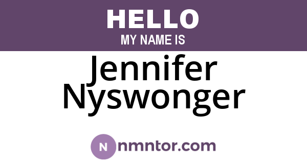 Jennifer Nyswonger