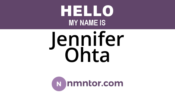 Jennifer Ohta