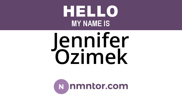 Jennifer Ozimek