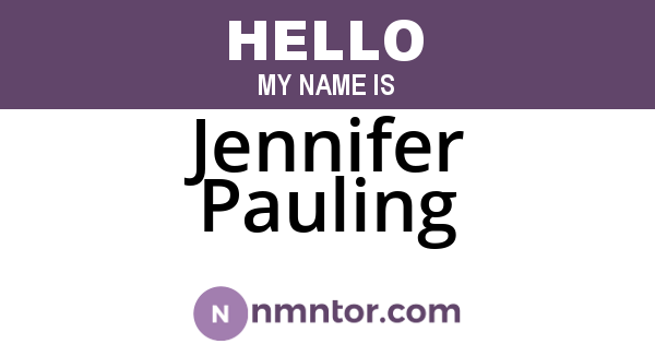 Jennifer Pauling