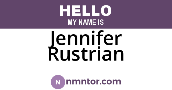Jennifer Rustrian