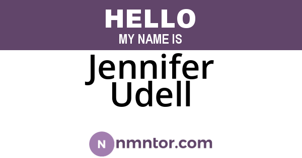 Jennifer Udell