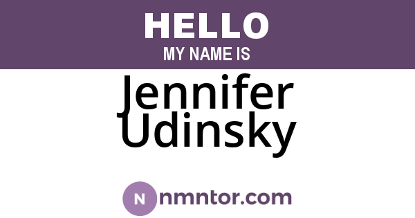 Jennifer Udinsky