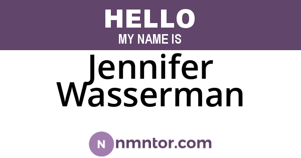 Jennifer Wasserman