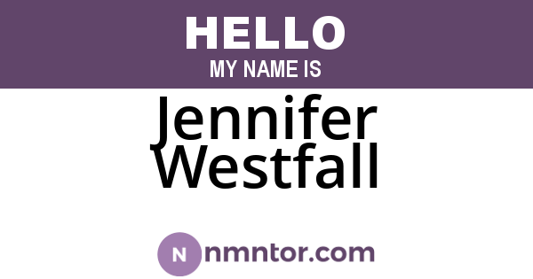 Jennifer Westfall