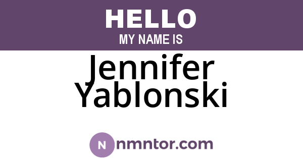 Jennifer Yablonski