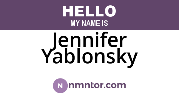 Jennifer Yablonsky