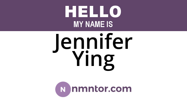 Jennifer Ying