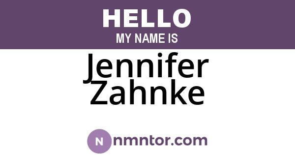 Jennifer Zahnke