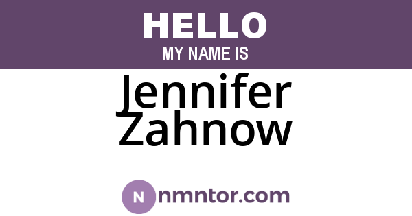 Jennifer Zahnow