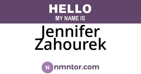 Jennifer Zahourek
