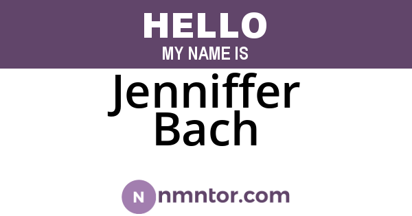 Jenniffer Bach