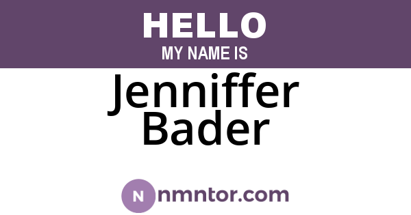 Jenniffer Bader