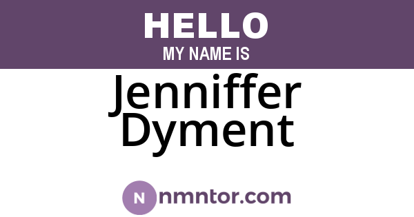 Jenniffer Dyment