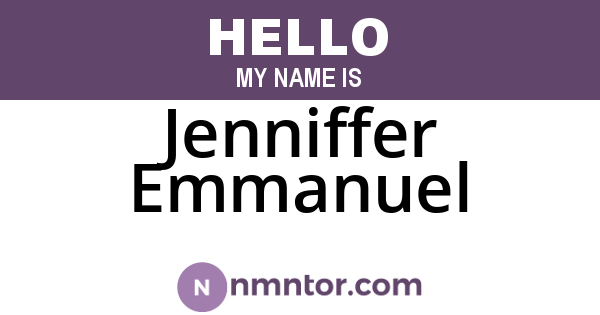 Jenniffer Emmanuel
