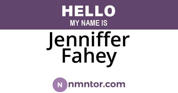 Jenniffer Fahey