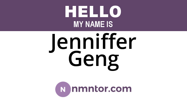 Jenniffer Geng