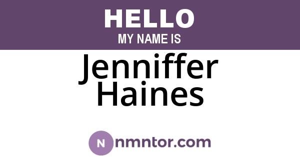 Jenniffer Haines