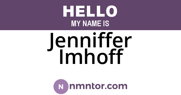Jenniffer Imhoff