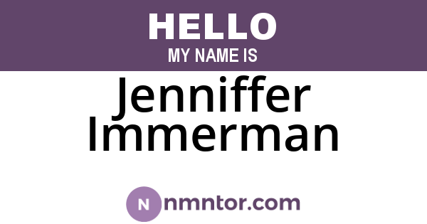 Jenniffer Immerman