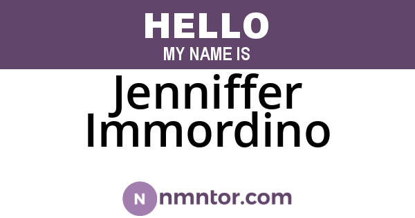 Jenniffer Immordino