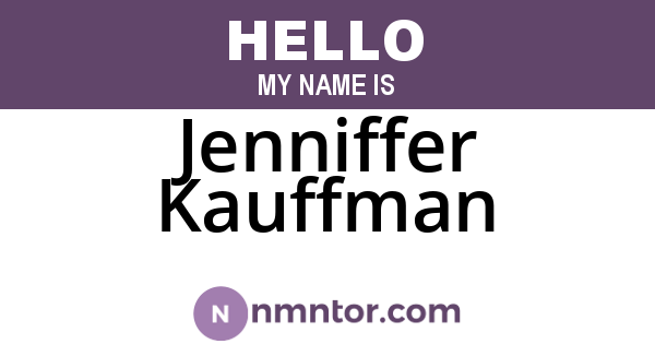 Jenniffer Kauffman