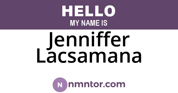 Jenniffer Lacsamana