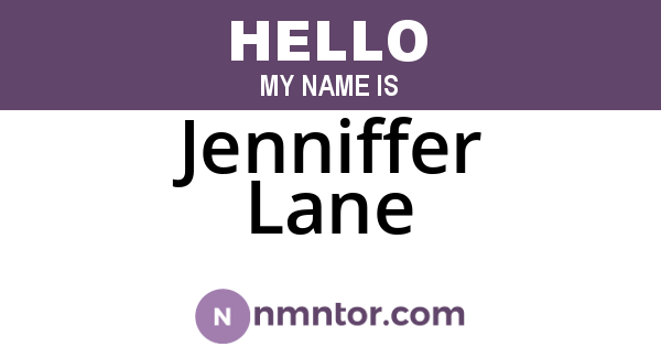 Jenniffer Lane
