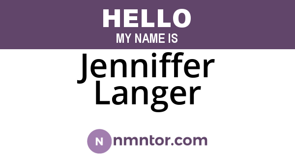 Jenniffer Langer