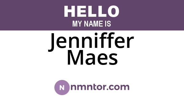 Jenniffer Maes