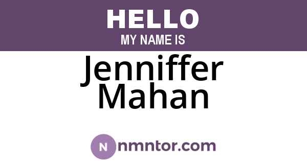 Jenniffer Mahan