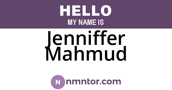 Jenniffer Mahmud