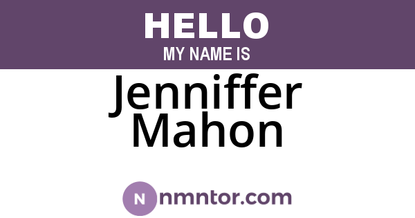 Jenniffer Mahon
