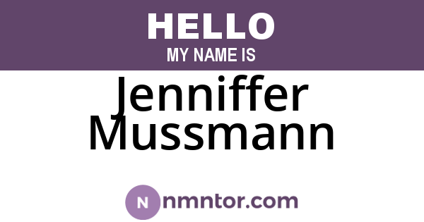 Jenniffer Mussmann