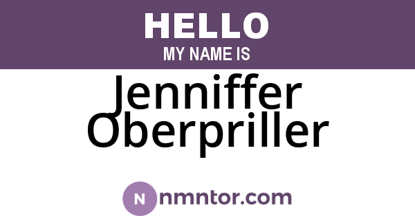 Jenniffer Oberpriller