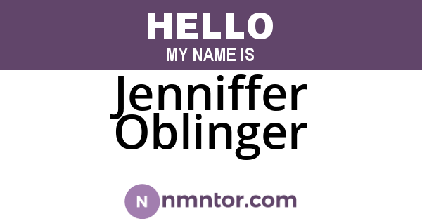 Jenniffer Oblinger