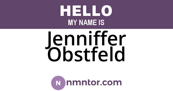 Jenniffer Obstfeld