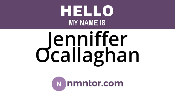 Jenniffer Ocallaghan