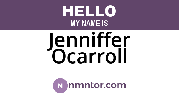 Jenniffer Ocarroll