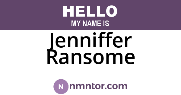 Jenniffer Ransome