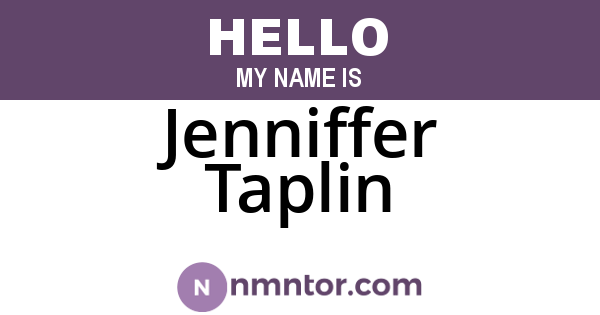 Jenniffer Taplin