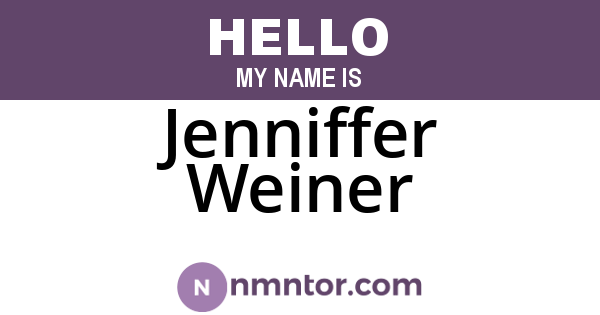 Jenniffer Weiner