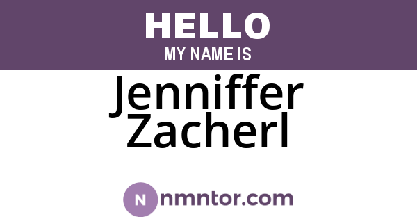 Jenniffer Zacherl