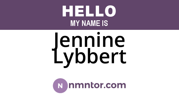 Jennine Lybbert