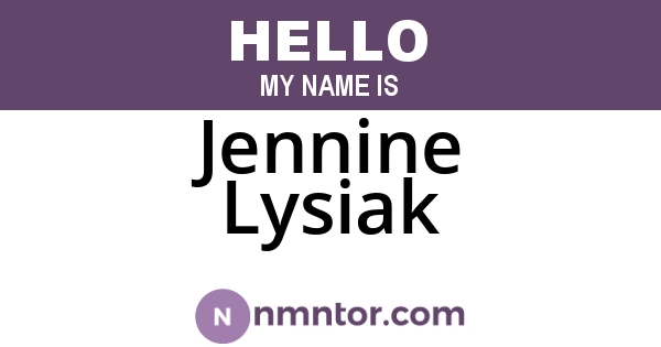 Jennine Lysiak
