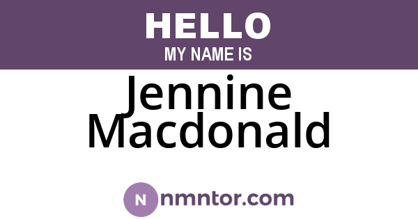 Jennine Macdonald
